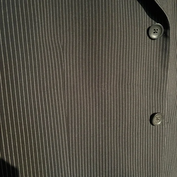 Oscar De La Renta Blazer Sports Coat Men striped office Black 42R - Picture 2 of 7